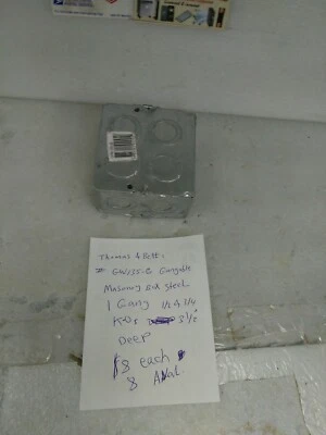 Thomas & Bett GW/35-G Caja de Albañilería Gangible Acero 1 Banda 1/2" y 3/4", 3 1/2  Foto 1 de 3