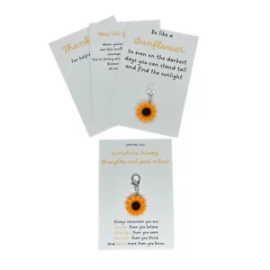 Sonnenblume Schlüsselring Charm Geschenk Tasche Umarmung Danke starke inspirierende Gunst - Bild 1 von 6