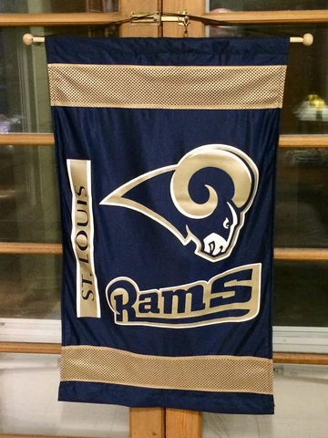 St. Louis RAMS 26" X 45" BANNER FLAG ~ Used Cover