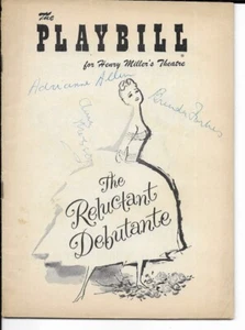 Brenda Forbes, Anna Massey FIRMADO Playbill ""The Reluctant Debutante"" 1956 - Imagen 1 de 1