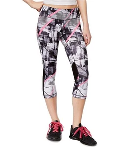 Ideology Women's Black Pink & White Moisture Wicking Mesh Capri Leggings XS NWT - Picture 1 of 1