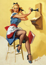 Gil Elvgren - Pinup Girl - A2 size 42x59.4cm Retro Canvas Print Poster Unframed