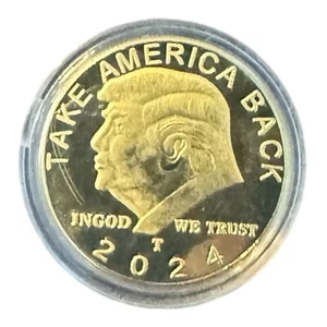 2024 Donald Trump 45th President of the US Gold Color Challenge Coin 2024 MAGA - Picture 1 of 2