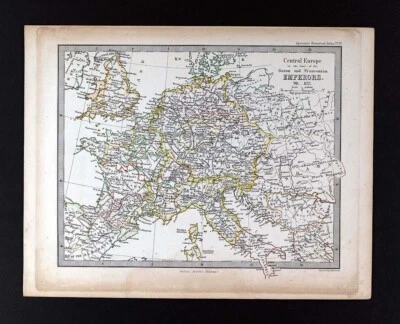 1861 Spruner Map Saxon Franconian Empires 911-1137 Europe France Germany Britain - Image 1 of 4