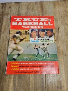True’s Baseball Yearbook 1963 Yankees Mays Mantle Wills Robinson Drysdale - Picture 1 of 3
