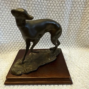 Vintage Bronze Windhund Whippet Hund Figur - Bild 1 von 15