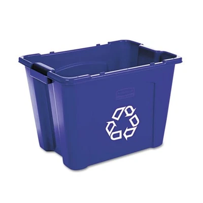 Rubbermaid Commercial 571473BE 14 gal Stacking Recycle Bin New - Image 1 of 4