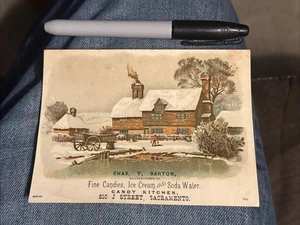 Chas. T. Barton Trade Card-Candies/Ice Cream-Candy Kitchen-Sacramento, CA. U489 - Picture 1 of 2