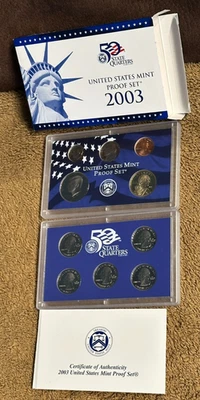2003-S- U.S. Mint Proof Set - Including State Quarters & Sacagawea $1- COA & OGP - Image 1 of 4