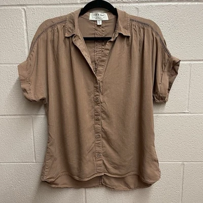 Blusa Camisa Cloth & Stone Anthropologie Para Mujer Manga Gorra Talla XS Foto 1 de 4