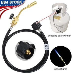 Antorcha de arranque de tanque de gas propano y adaptador de manguera cabezal de soldadura por soldadura fuerte - Imagen 1 de 8