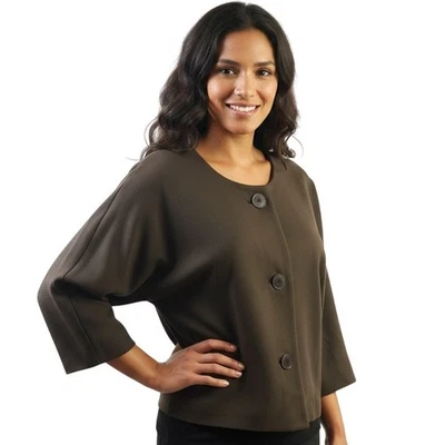 Chaqueta Adrienne Vittadini 14 Marrón 3 Botones Espresso Dolce 34 Manga Elegante Moderna Foto 1 de 4