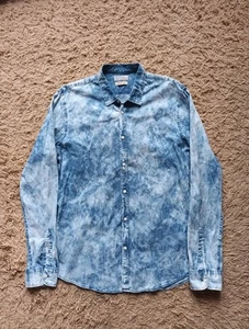 SCOTCH & SODA Mens Shirt Size XL Tailor Fit Blue Dye Cotton Long Sleeve - Picture 1 of 10