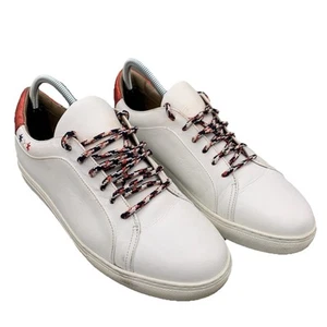 BOCAGE White Leather Sneakers Low Top Lace Up Capri Style Womens Size 39 FRANCE - Picture 1 of 10