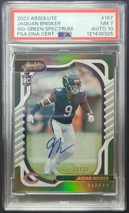 2022 PANINI ASSOLUTO 167 🏈🏈 JAQUAN BRISKER SIGNATURE-GREEN SPECTRUM SP/15 - Foto 1 di 3