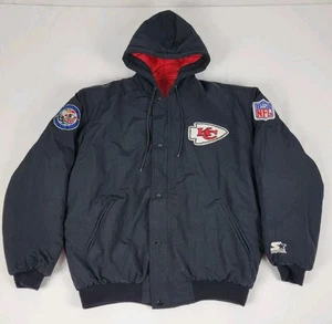 Vintage Starter Kansas City Chiefs Jacke Herren L Large schwarz Team NFL Puffer 90s - Bild 1 von 14