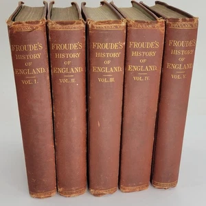 1870 History of England James Anthony Froude Vol 1-5 hardcover books scribner - Picture 1 of 21