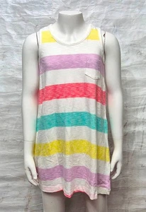 GAP Kids Girls Pretty Multi-Coloured Cotton Stripe Sleeveless Dress RRP £16.99 - Picture 1 of 2