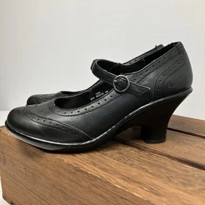 BOC Born Mid Heel Mary Jane Black Leather Pump Shoes BC3142 Womens Size 10/42 - Picture 1 of 15