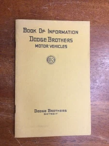 Dodge Brothers 1921 Book of Information Motor Vehicles - Bild 1 von 5