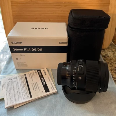 Sigma 24mm f/1.4 DG DN Art Lens Sony E-Mount - Mint Condition w/ box, bag, paper - Image 1 of 4
