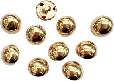 10PC Gold Simple Dome Metal Buttons Sew on Buttons 18mm - Image 1 of 3