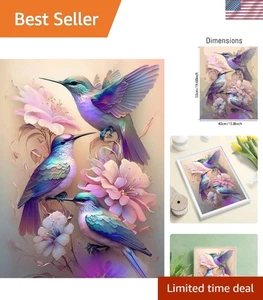 Künstlerischer Kolibri Malen nach Zahlen Leinwand, perfektes Geschenk für Erwachsene - 16"x20" - Bild 1 von 9