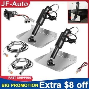 Boat Marine 9" X 12" Standard Mount Electric Trim Tab Kit 12V With Double Rocker - Bild 1 von 17