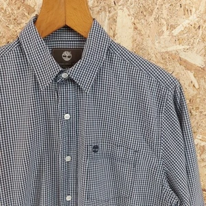 Small TIMBERLAND Shirt Mens Blue Check Long Sleeve Regular Fit UK S - Picture 1 of 11