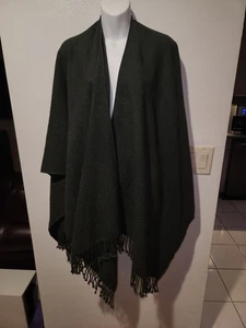 Mer Sea Classic Travel Wrap Fransen Schal * dunkelgrün 49x64 * Top Zustand - Bild 1 von 8