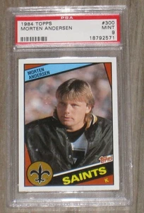 Tarjeta Morten Andersen Topps 1984 #300 PSA 9 New Orleans Saints Salón de la fama - Imagen 1 de 2