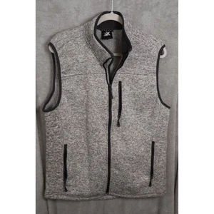 Gilet uomo ZeroXposur grigio medio pile erica zip intera finto collo tasche - Foto 1 di 4