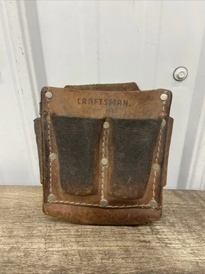 VTG Craftsman 940463 Leather Tool Pouch Heavy Duty 5-Pocket Leather Utility Belt - Image 1 of 4