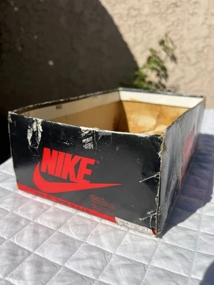 Vintage 1985 Nike Air Sky Jordan Replacement Shoe Box 8432 Black Red 5 1/2 Eu 38 - Image 1 of 4