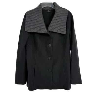 Tumi Women’s wool Alpaca Gray button front peacoat Size Large Shawl Collar - Image 1 of 4