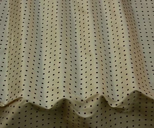 Brown/Cream Printed Polka Dots Dupioni 100% Silk Fabric 44" W, By Yard (TS-7471E - Picture 1 of 2