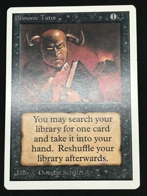  Magic the Gathering MTG Demonic Tutor Black Unlimited Uncommon - Image 1 of 4