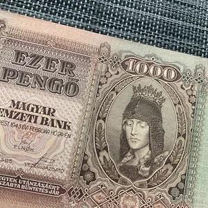 1943 WW2 Ära UNGARN 1000 PENGO Banknote WWII Währung Papiergeld Memorabilia - Bild 1 von 4
