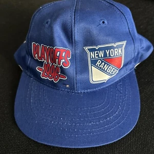 NEW YORK RANGER PLAYOFFS 1996- WIZ LOGO BASEBALL CAP - NEW - ONE SIZE - Picture 1 of 5