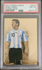 2011 Futera Unique Lionel Messi Futera Gold #GLD15 PSA 8 Argentina /295 - Picture 1 of 4