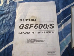 SUZUKI 99501-35140-01E GSF600SV SUPPLEMENTARY MANUAL - Picture 1 of 1