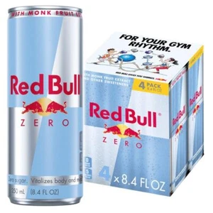 (4 Pack) Red Bull Zero Sugar Free Energy Drink with Monk Fruit Extract, 8.4 Oz - Picture 1 of 1