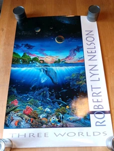 Robert Lyn Nelson Signed "Three Worlds" Poster Stunning Ocean Image 36"x24" - Picture 1 of 10