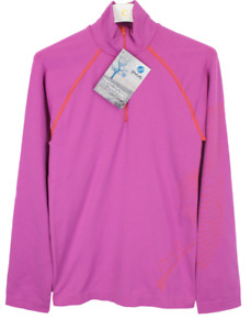Pyua Seamless Zip Neck T-Shirt Femmes M Manches Longues sous-Pull Pink