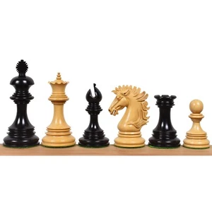 Alexandria Luxury Staunton Chess Pieces Only Set - Triple Weighted - Ebony Wood - Picture 1 of 12