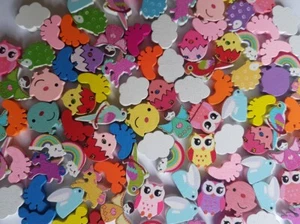Cute Colourful Wooden Beads for Bracelets Necklaces Kids Craft Wood Animals UK - Picture 1 of 35