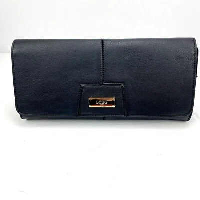 BCBG Paris Clutch Purse Black Logo Magnetic Closure Casual Handbag New With Tags - Image 1 of 4