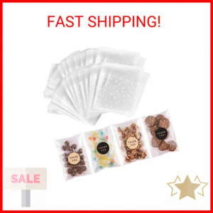 200PACK Self Sealing Cellophane Treat Bags Clear Cookie Bags for Gift Giving wit - Picture 1 of 2