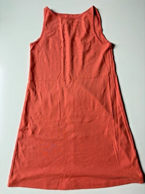 Vestido sin mangas Workshop para mujer línea A cuello alto 100 % algodón talla grande naranja Perú Foto 1 de 4