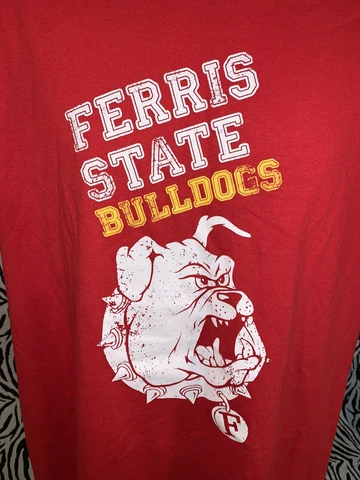 FERRIS STATE BULLDOGS T-Shirt Large Red FSU 50/50 Blend NICE!! Cover